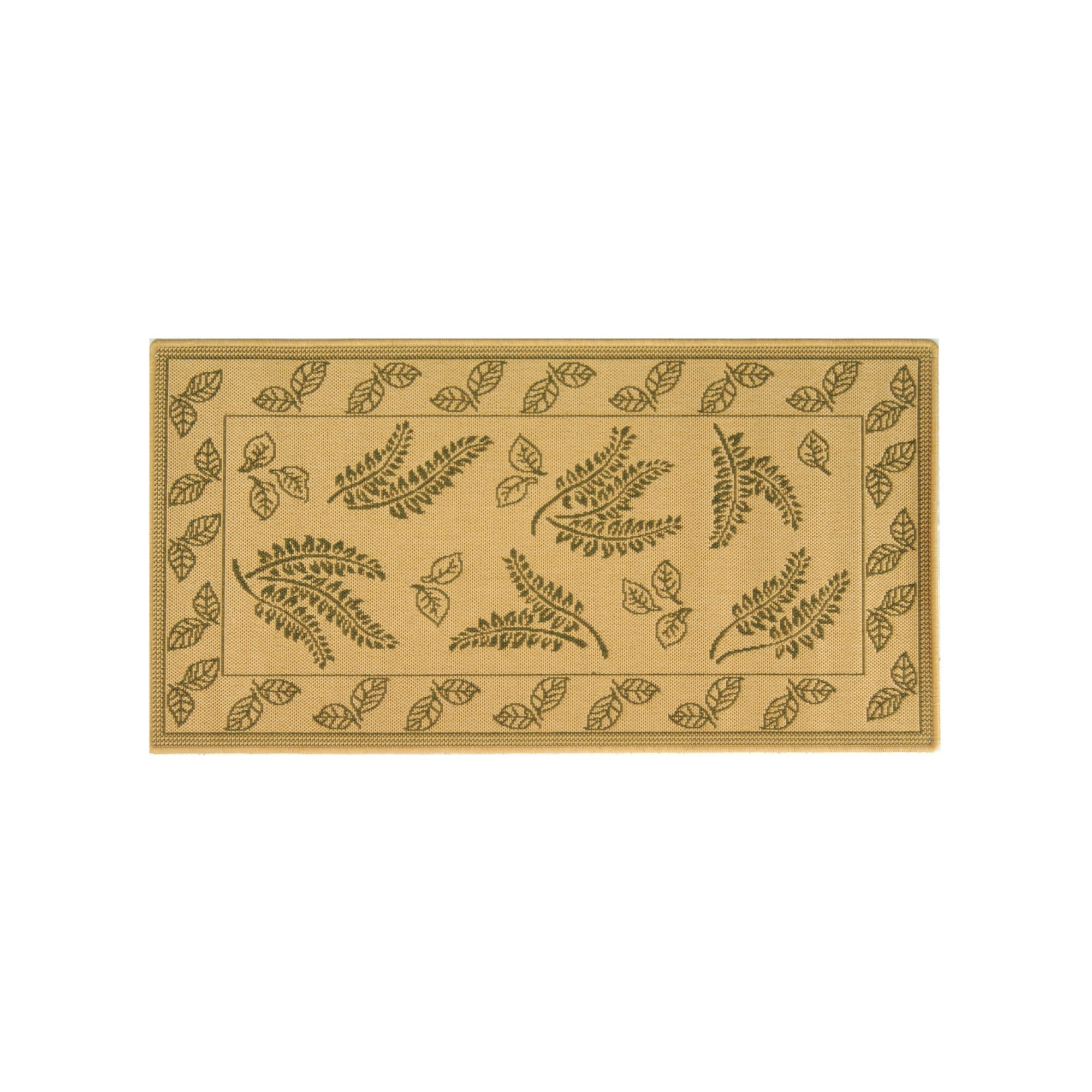 Safavieh Courtyard Ferns Framed Indoor Outdoor Rug, Natural Green