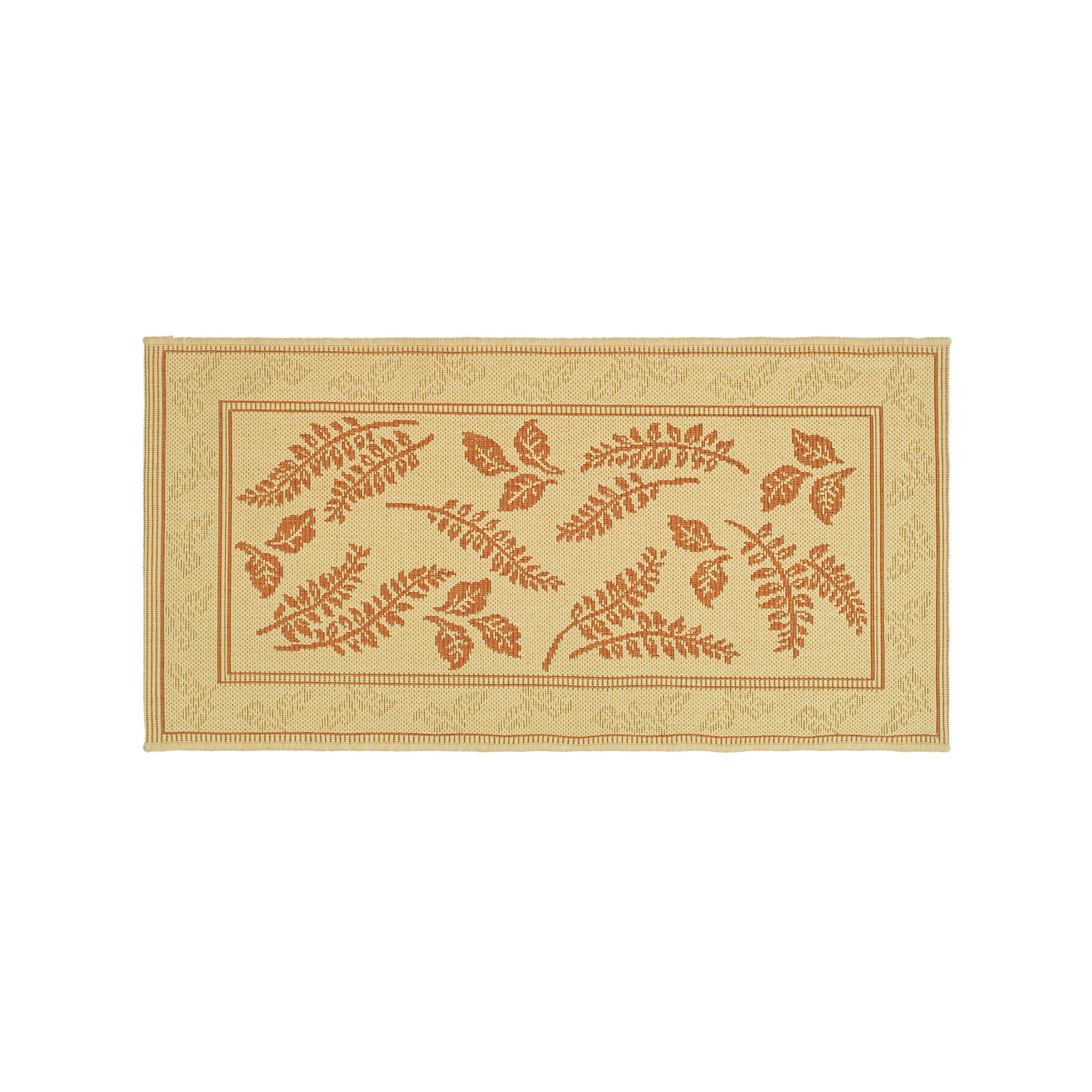 Safavieh Courtyard Ferns Framed Indoor Outdoor Rug, Natural Terracotta