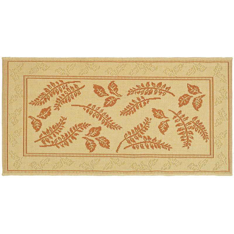 Safavieh Courtyard Ferns Framed Indoor Outdoor Rug, Beig/Green, 8X11 Ft