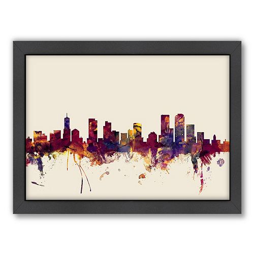 Americanflat Michael Tompsett ''Denver, Colorado Skyline'' Framed Wall Art