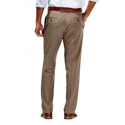 Pleated Pants Brown Haggar Pants Classic Fit Eclo Stria Men's Haggar® ECLo  Stria Classic-Fit Flat-Front Dress Pants