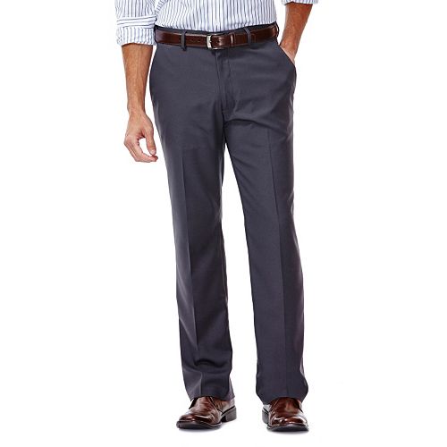 Men's Haggar® No Iron Solid Straight-Fit Flat-Front Dress Pants