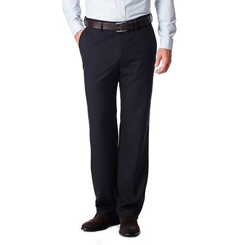 Men's Haggar No Iron Solid StraightFit FlatFront Dress Pants