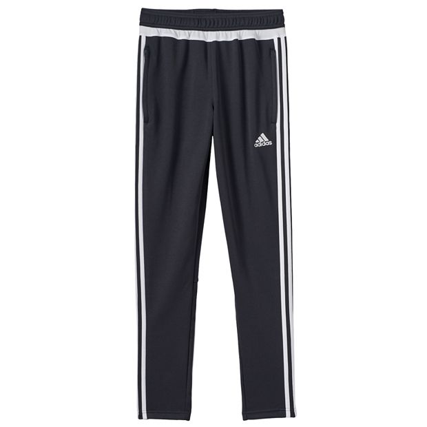BOYS ADIDAS DARK Blue Climacool Trousers With Ankle Zip 15-16