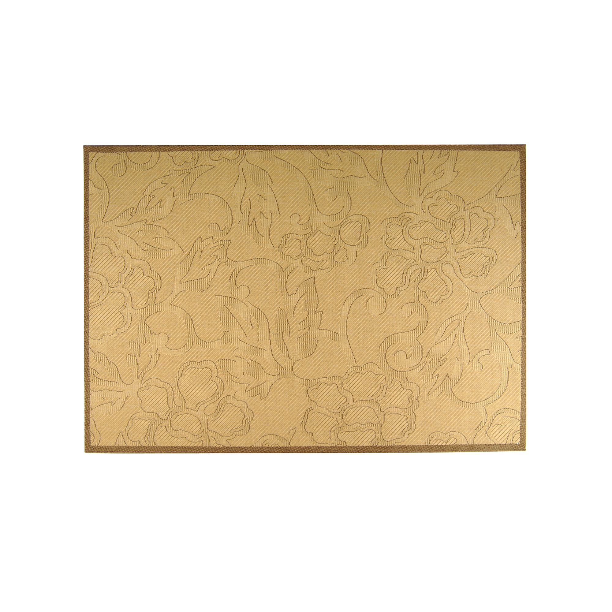 Safavieh Courtyard Floral Sketch Indoor Outdoor Rug, Natural Brown