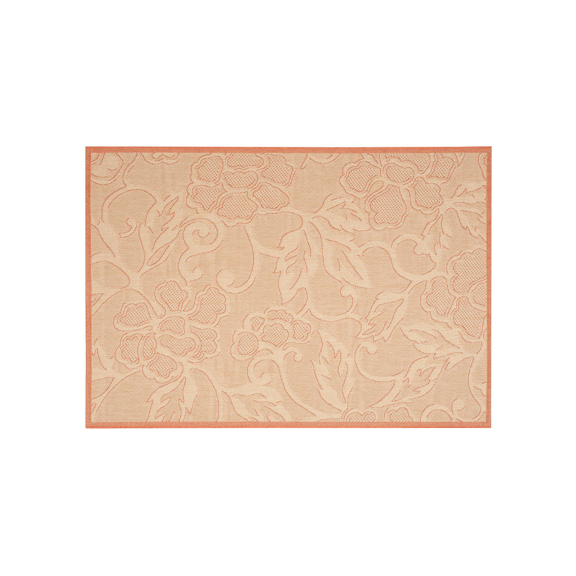 Safavieh Courtyard Floral Sketch Indoor Outdoor Rug, Natural Terracotta
