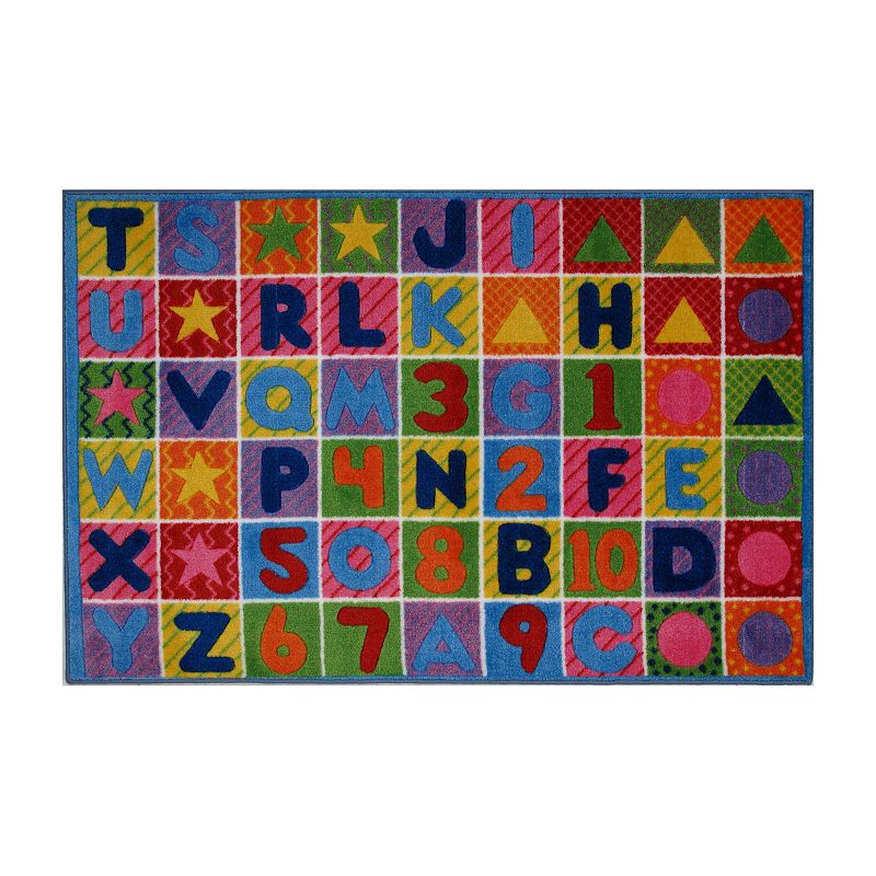 Fun Rugs Supreme Numbers & Letters Rug, Multicolor, 3X5 Ft