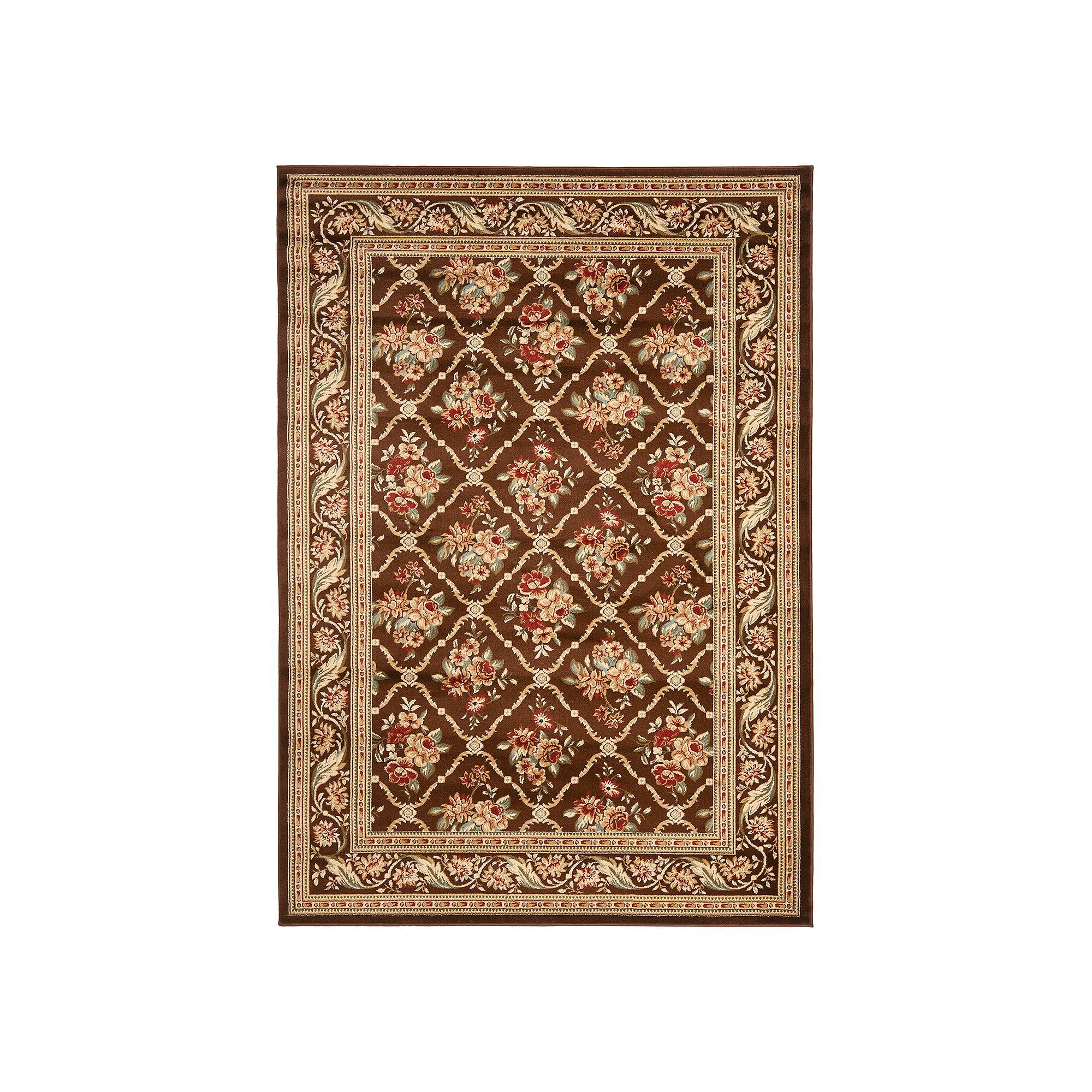 Safavieh Lyndhurst Framed Vintage Floral Rug, Brown