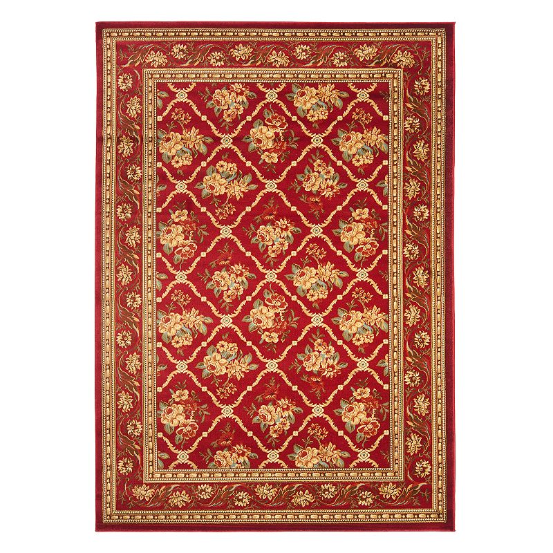 Safavieh Lyndhurst Framed Floral Rug, Red, 5X8 Ft