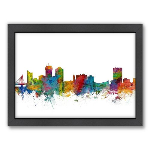 Americanflat Michael Tompsett ''Wichita, Kansas Skyline'' Framed Wall Art