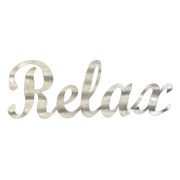 Relax Metal Word Wall Art