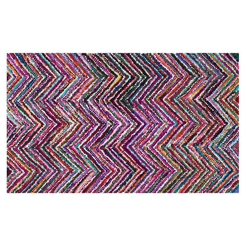 Safavieh Nantucket Sheldon Chevron Rug, Multicolor, 6Ft Rnd