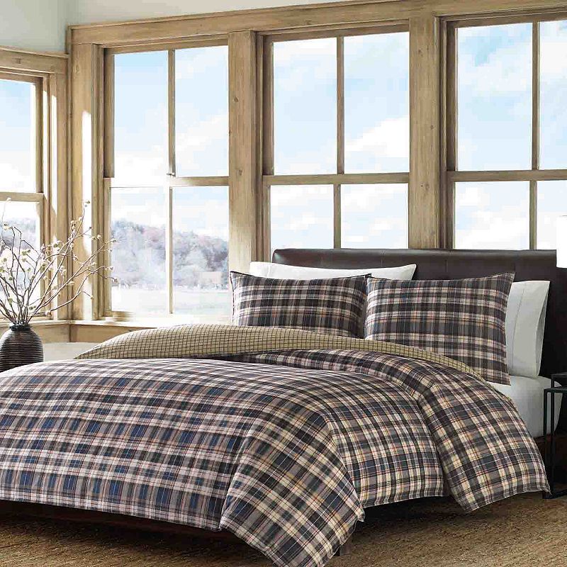 28930321 Eddie Bauer Port Gamble Duvet Cover Set, Blue, Twi sku 28930321