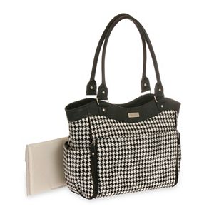 Carter's Convertible Zip Front Houndstooth Tote Diaper Bag