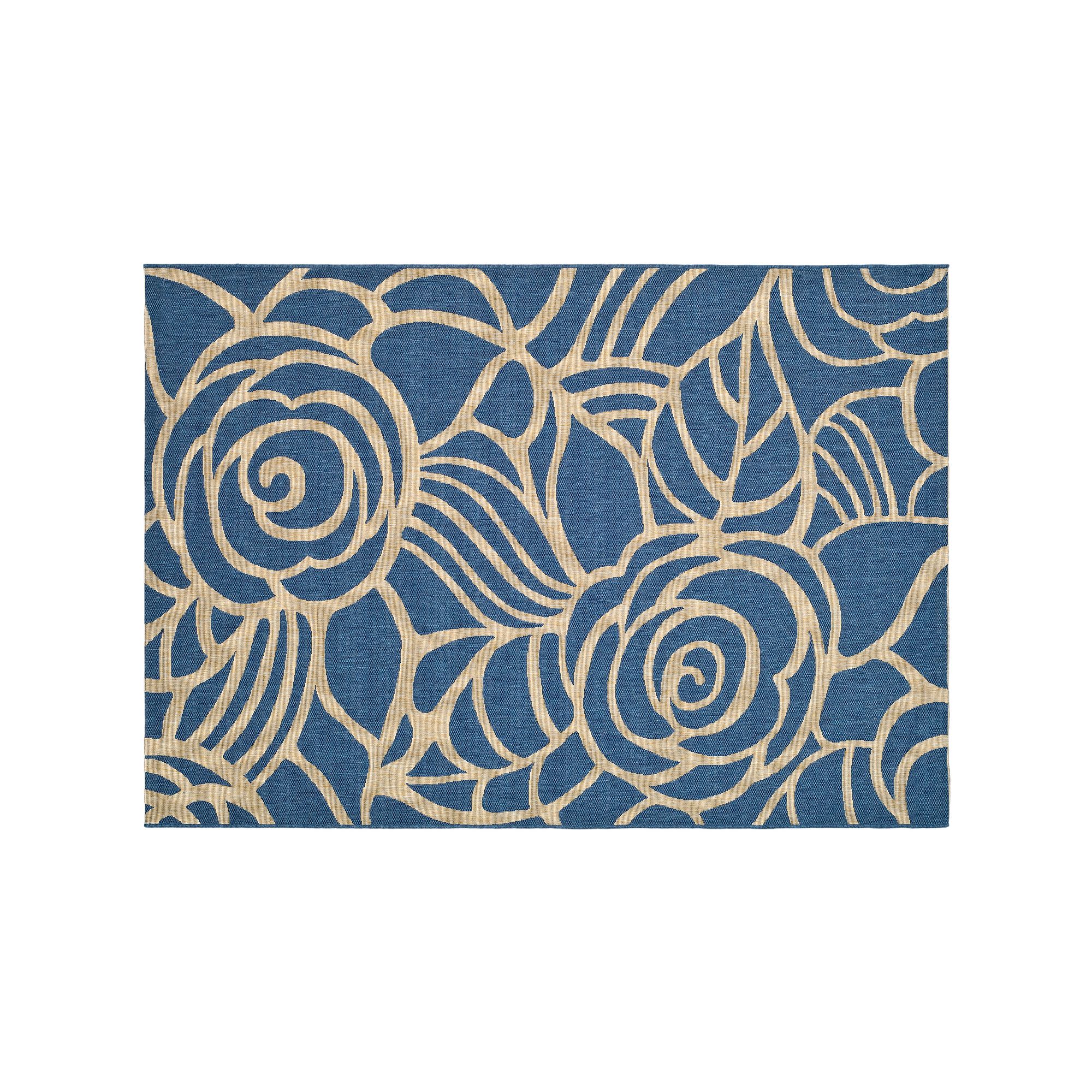 Safavieh Courtyard Floral Swirl Indoor Outdoor Rug, Blue Beige