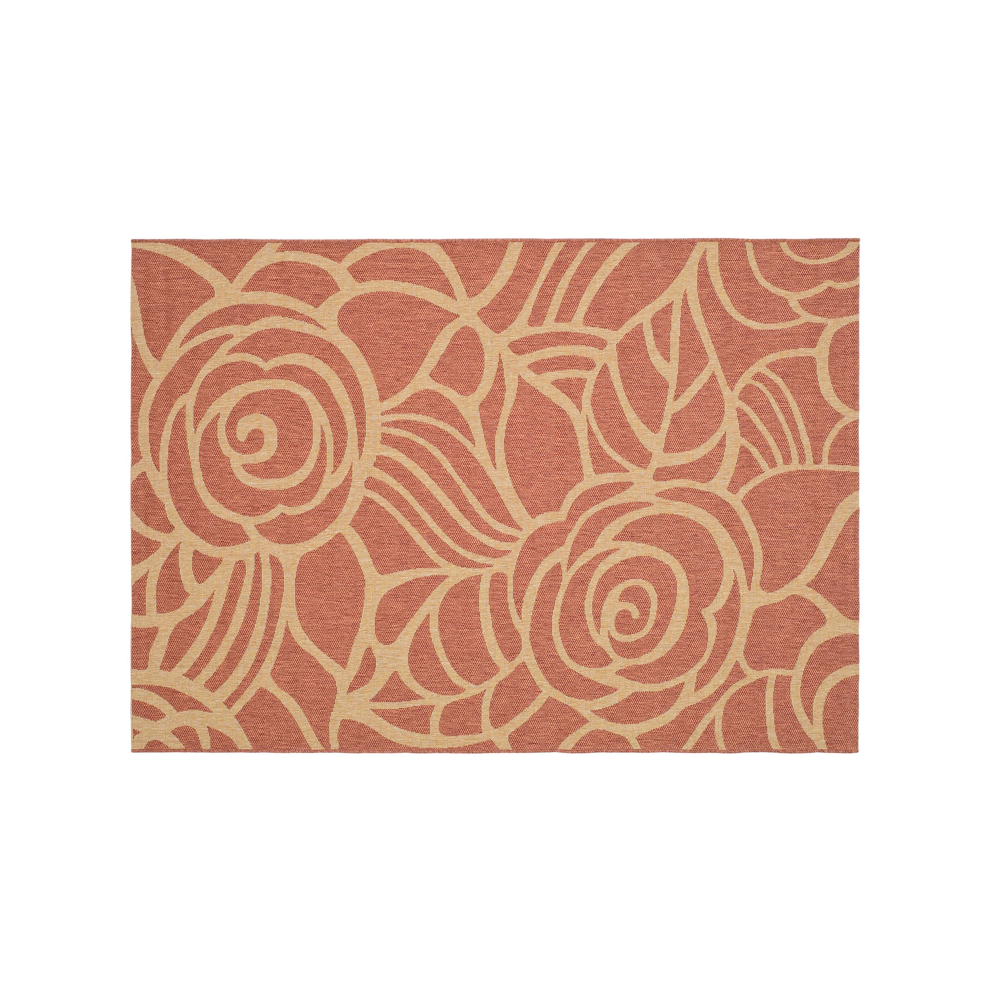 Safavieh Courtyard Floral Swirl Indoor Outdoor Rug, Red Sand