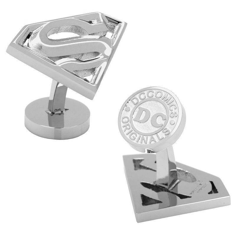 DC Comics Superman Shield Stainless Steel Cuff Links, Silver