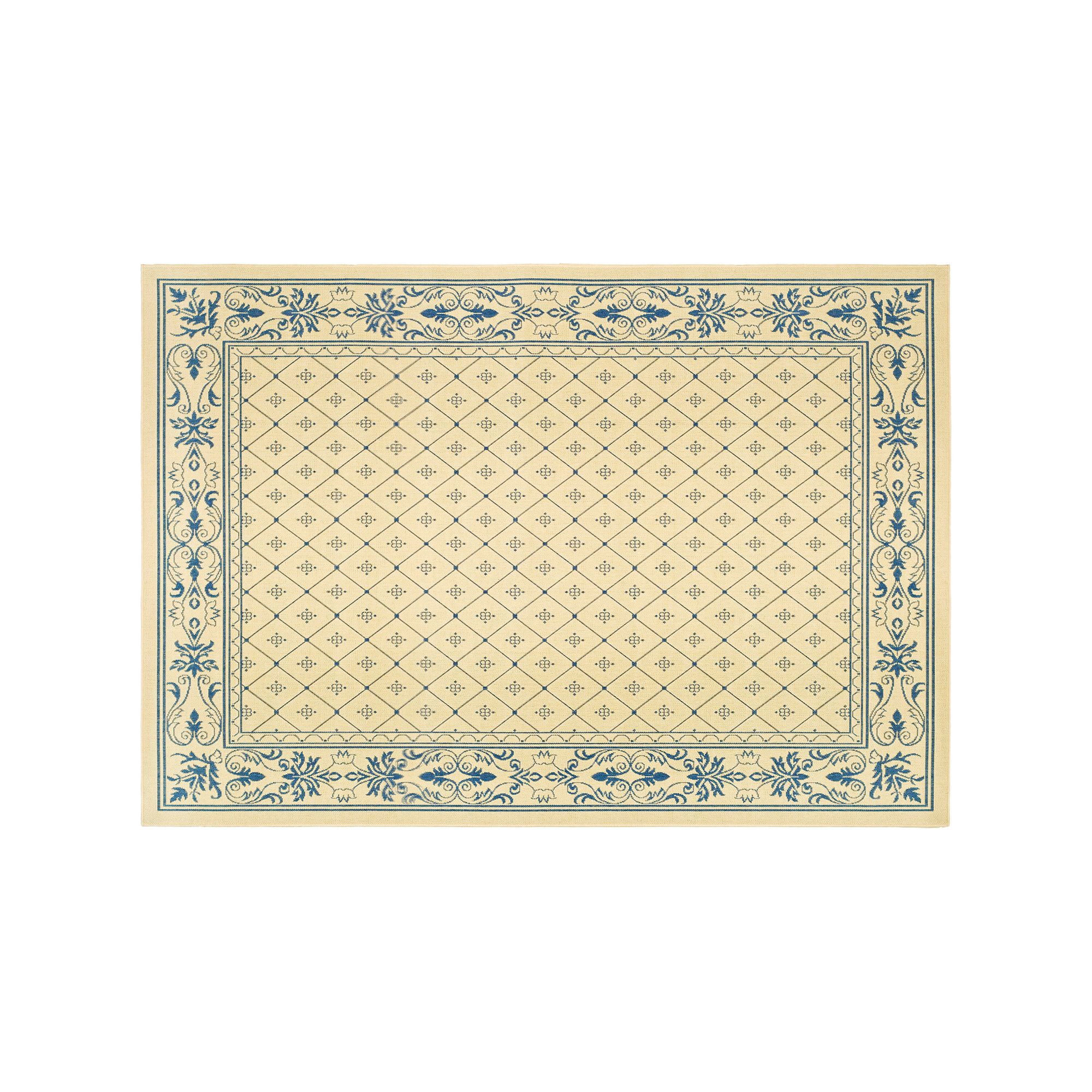 Safavieh Courtyard Ornate Border Rug, Natural Blue