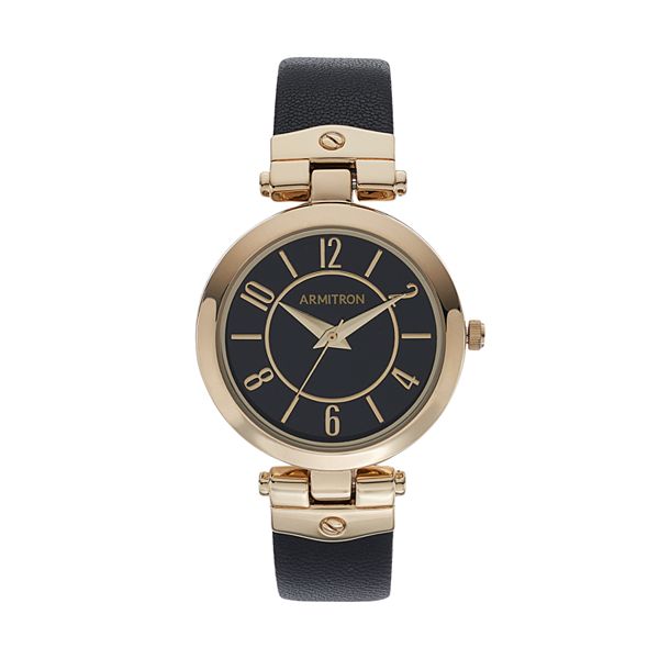 Armitron Women's Leather Watch - 75/5338BKGPBK