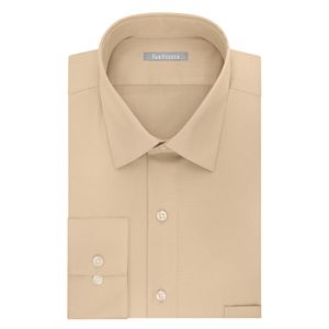 Menu2019s Van Heusen Fitted Athletic Solid Lux Sateen No Iron Spread Collar Dress Shirt