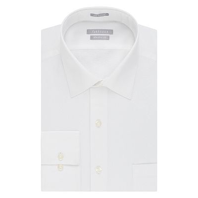 Van Heusen Men's Stretch Dress Shirt - Fitted Lux Sateen, Spread Collar, Grey (15 Neck 34/35 Sleeve)