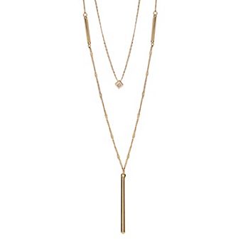 LC Lauren Conrad Multistrand Cube & Stick Pedant Necklace