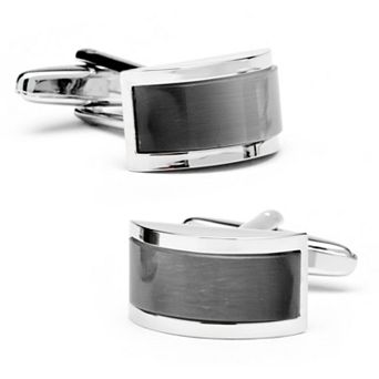 Men's Cuff Links, Inc. Grey Cat's-Eye Bridged Cuff Links
