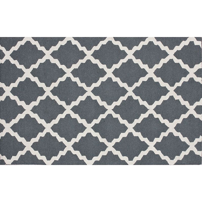 nuLOOM Marbella Marrakech Trellis Wool Rug, Black, 5X8 Ft