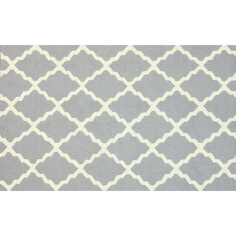 nuLOOM Marbella Marrakech Trellis Wool Rug, Grey, 7.5X9.5 Ft