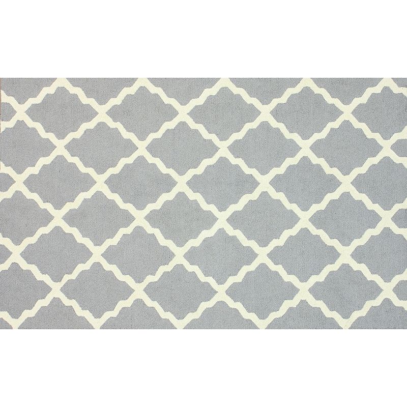 nuLOOM Marbella Marrakech Trellis Wool Rug, Grey, 7.5X9.5 Ft