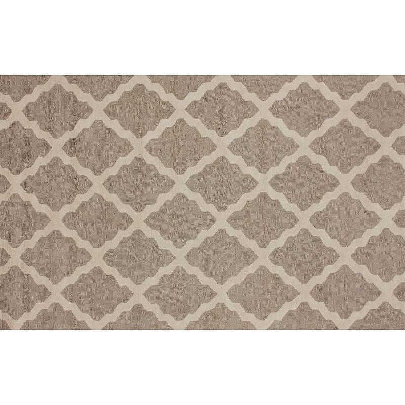 nuLOOM Marbella Marrakech Trellis Wool Rug, Lt Beige, 6Ft Rnd