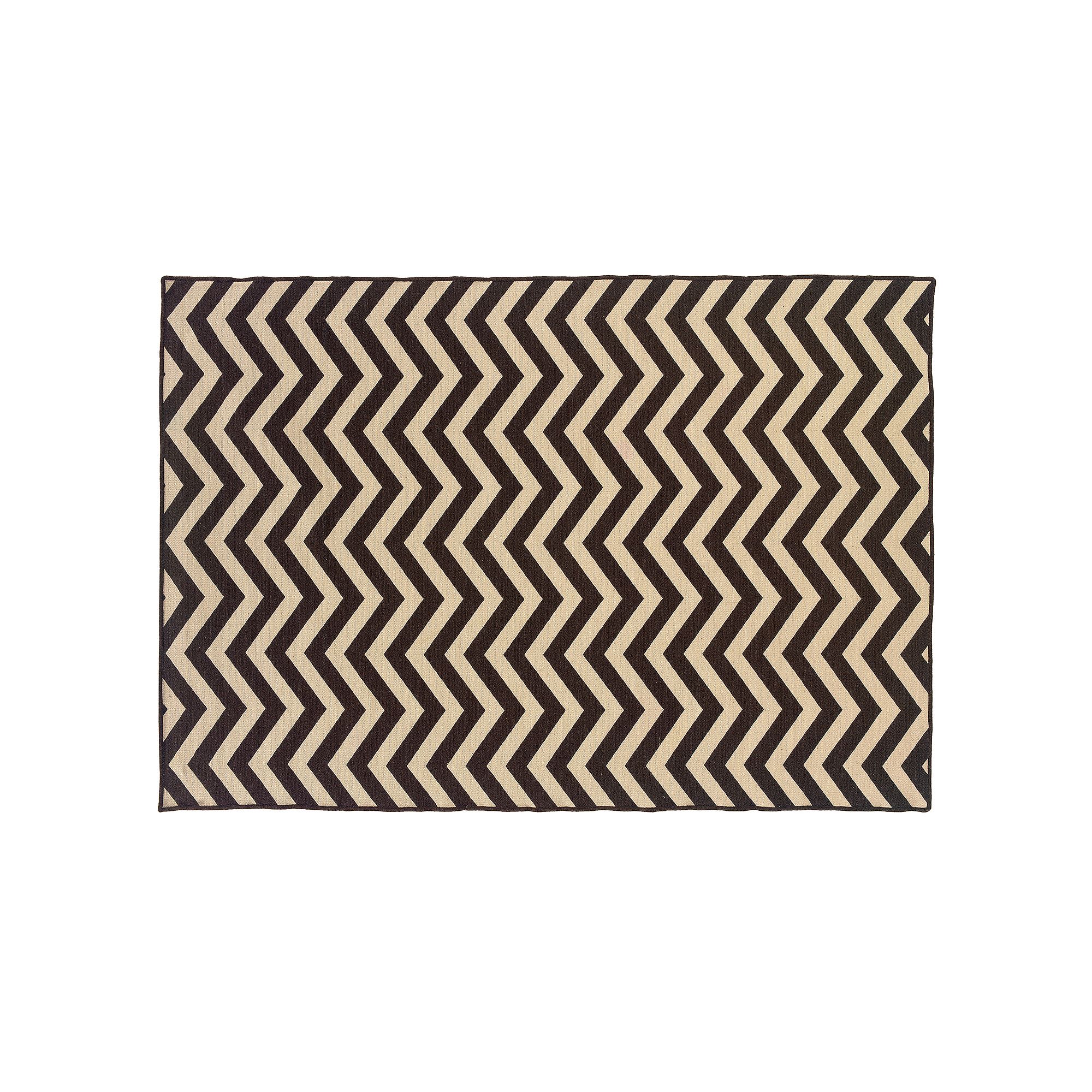 Linon Salonika Chevron Reversible Wool Rug - 5 x 8, Brown