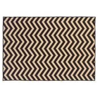 Linon Salonika Chevron Reversible Wool Rug - 5' x 8'