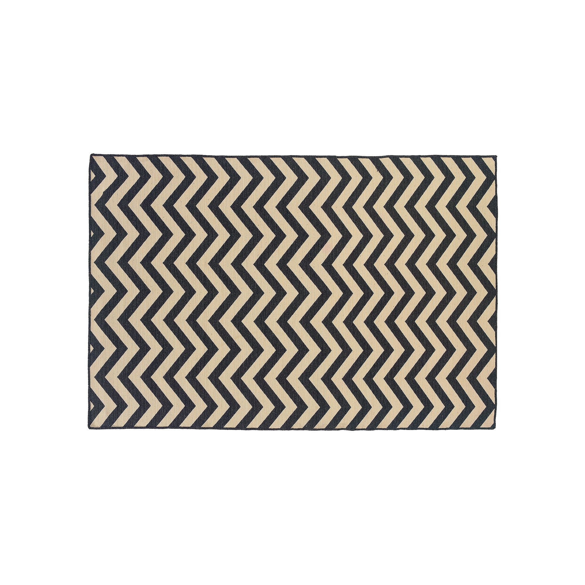 Linon Salonika Chevron Reversible Wool Rug - 5 x 8, Gray