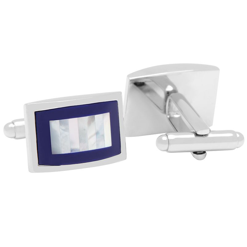 Lapis & Mother of Pearl Key Cuff Links, Blue