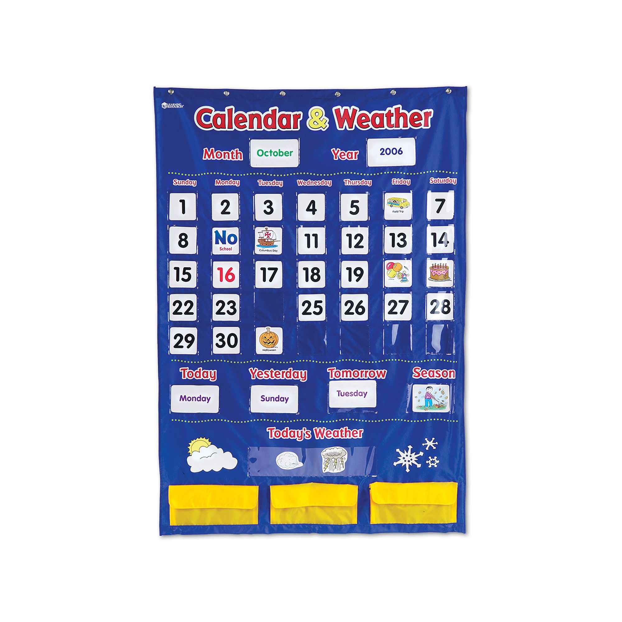 Learning Resources Calendar & Weather Pocket Chart, Multicolor