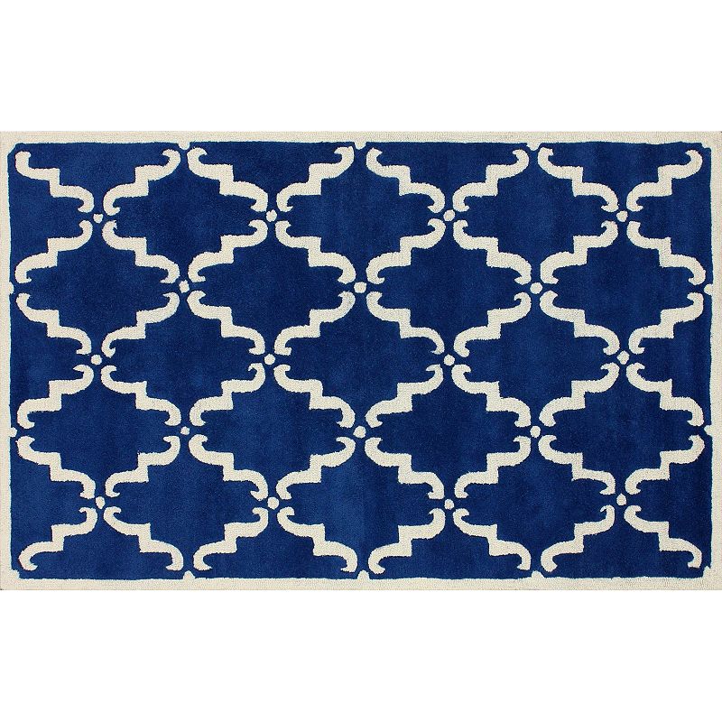 nuLOOM Marbella Dahmar Trellis Wool Rug, Blue, 5X8 Ft