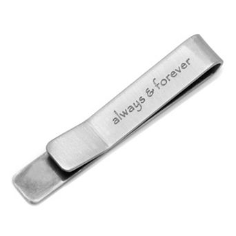 Men's Cuff Links, Inc. "Always & Forever" Hidden Message Tie Bar