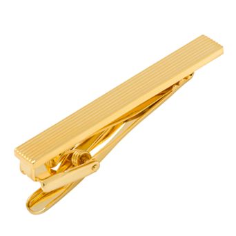 Men's Cuff Links, Inc. Gold Pinstripe Tie Clip