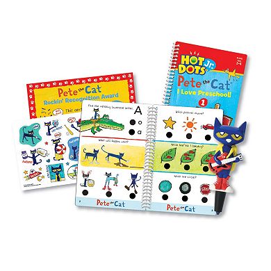 Educational Insights Hot Dots Jr. Pete the Cat Preschool Level 1 Activity Book & Talking Pen Set
