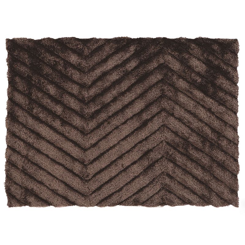 Linon Links Zigzag Shag Rug, Brown, 8X10 Ft