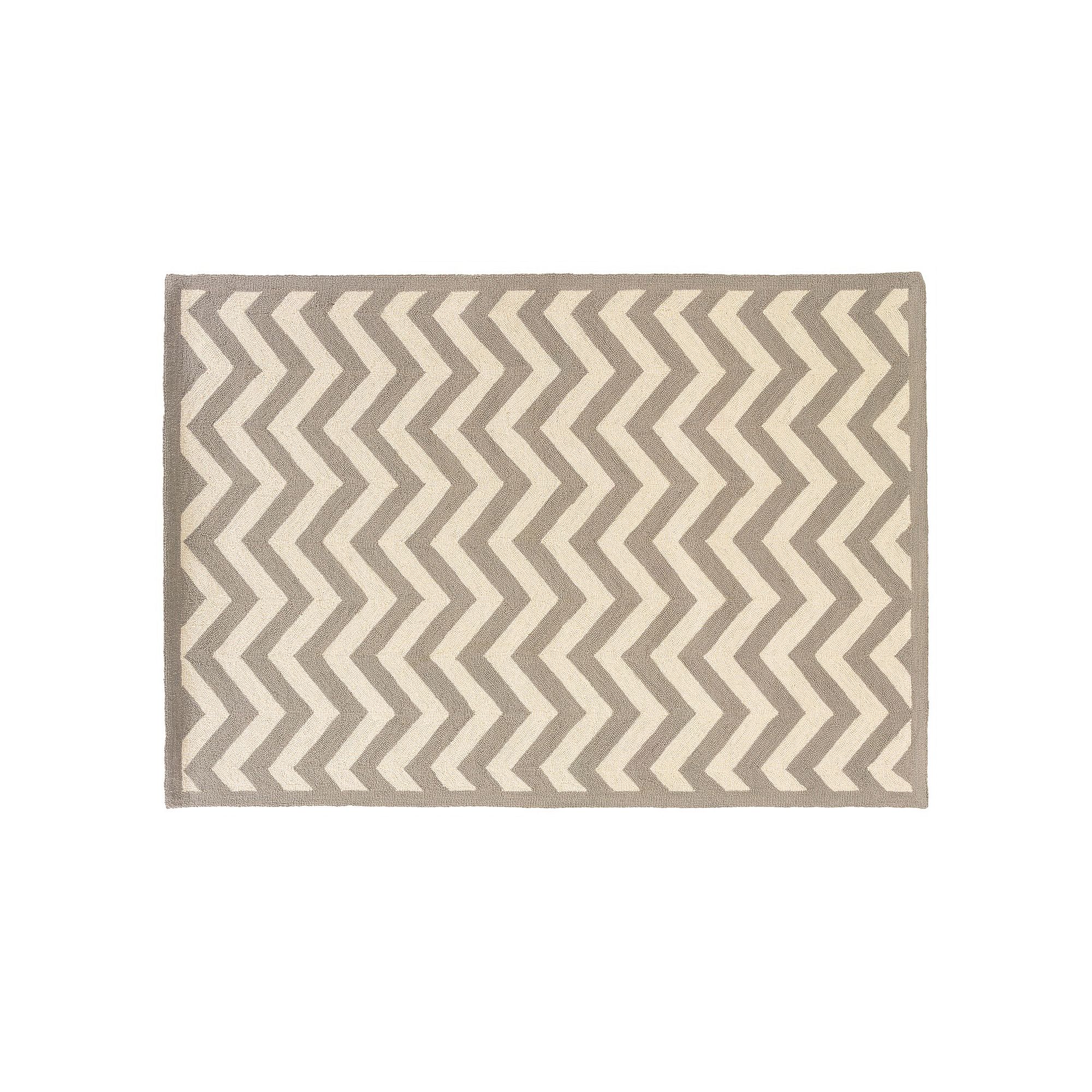 Linon Silhouette Chevron Wool Rug, Gray