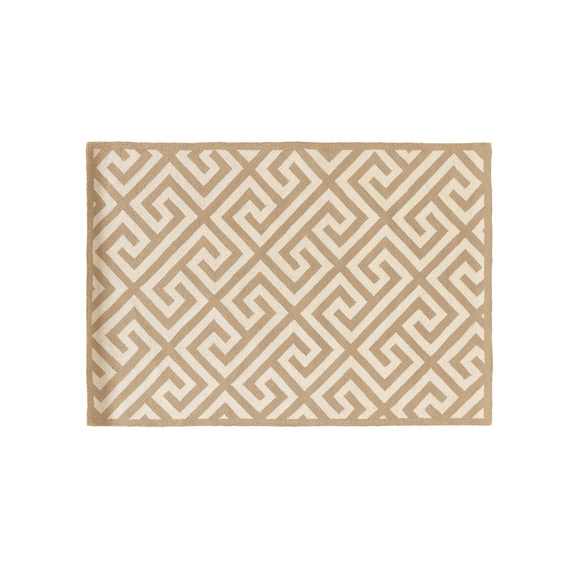 Linon Silhouette Greek Key Wool Rug, Beige