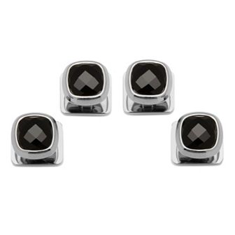 Faceted Onyx Cushion Studs
