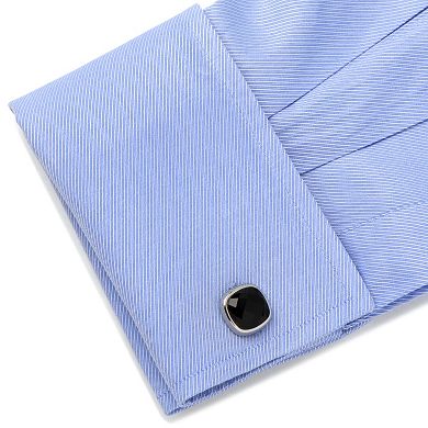 Faceted Onyx Cushion Cuff Links