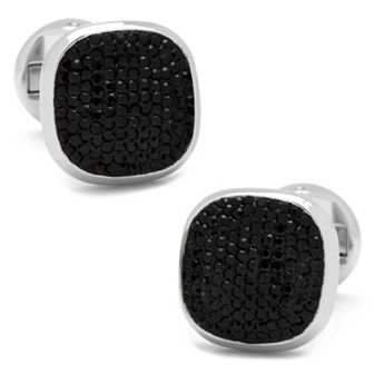Men's Cuff Links, Inc. Black Pave Crystal Cuff Links