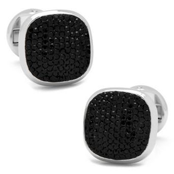 Men's Cuff Links, Inc. Black Pave Crystal Cuff Links