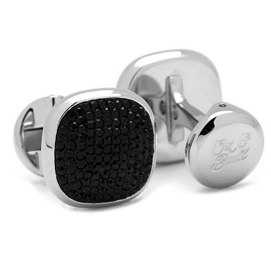 Black Pave Crystal Cuff Links