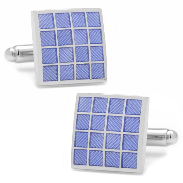 Men's Cuff Links, Inc. Purple Checker Square Cuff Links