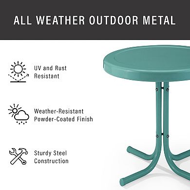 Crosley Outdoor Retro Metal Side Table